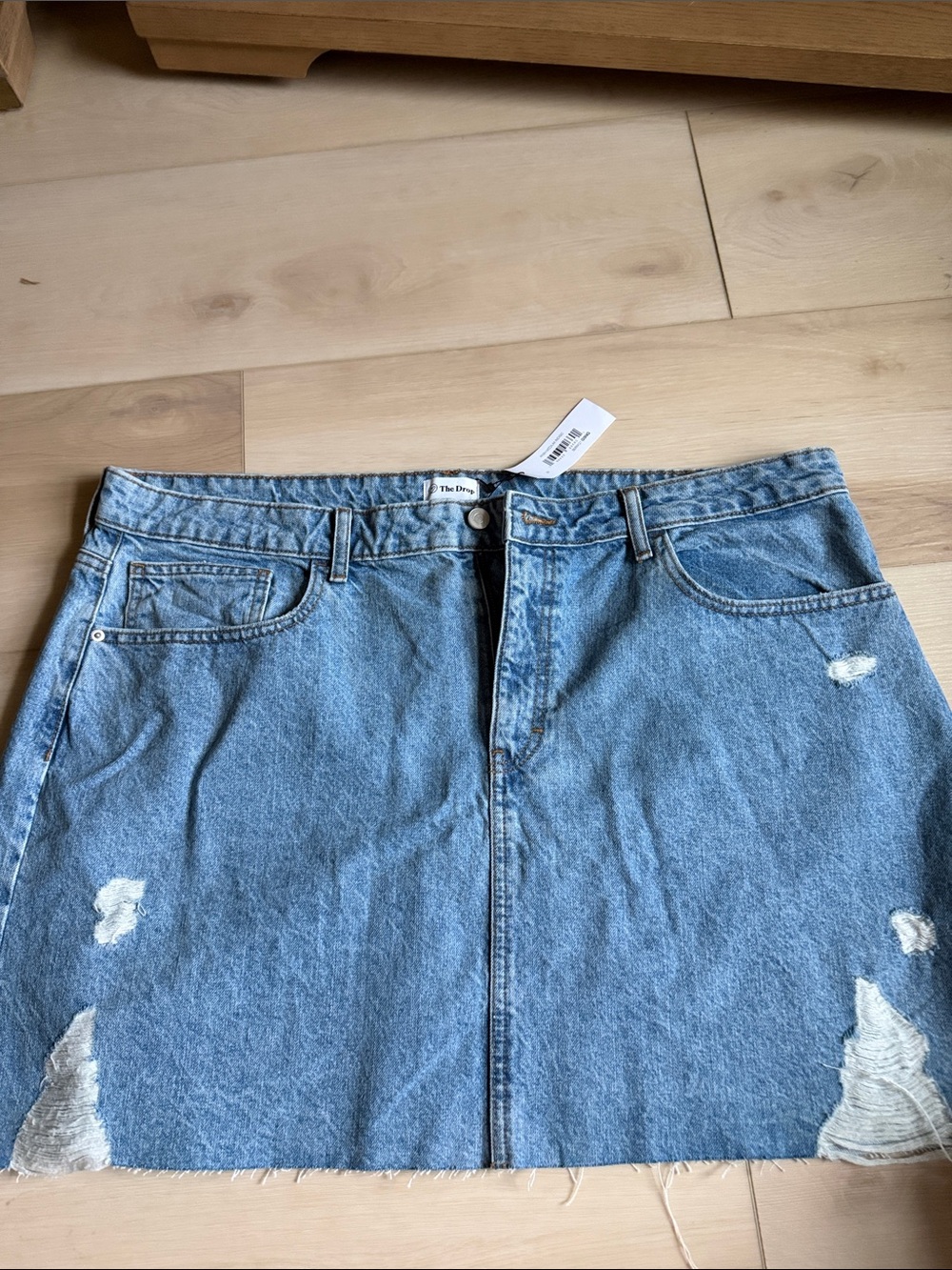 Denim Mini Skirt in Light Blue